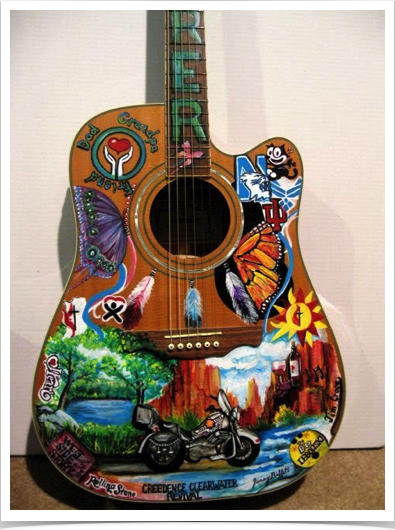 Guitar with paintings