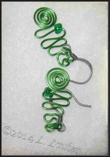 Green Wire Earrings