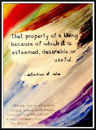 One of my English Projects was a Values Journal. 